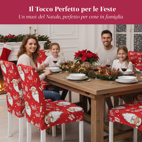 Set 6 Coprisedia Natalizi con Babbo Natale – Elasticizzati e Decorativi