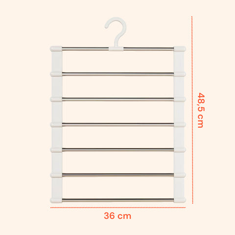 Set 6 Grucce Pieghevoli a 6 Livelli in Polipropilene e Acciaio