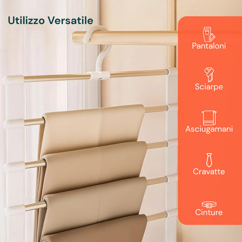 Set 6 Grucce Pieghevoli a 6 Livelli in Polipropilene e Acciaio