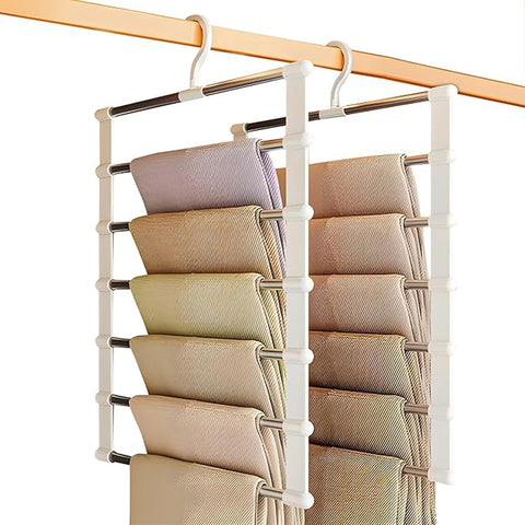 Set 6 Grucce Pieghevoli a 6 Livelli in Polipropilene e Acciaio