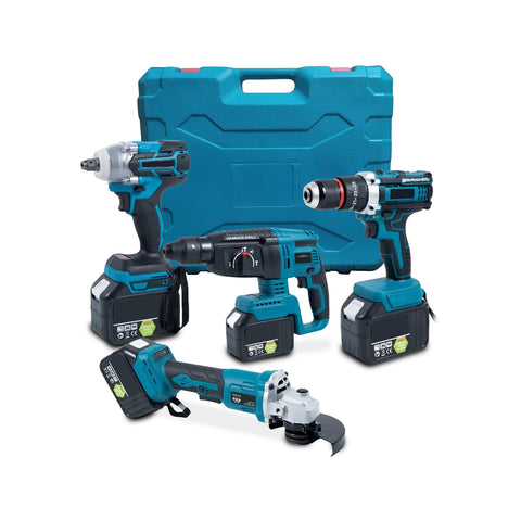 Set Completo per Fai da Te con Avvitatore a Batteria e Trapano a Percussione Multifunzione