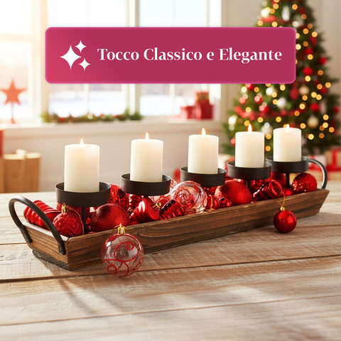 Kit Addobbi di Natale Rosso – 102 Pezzi con Stella e Ornamenti Vari