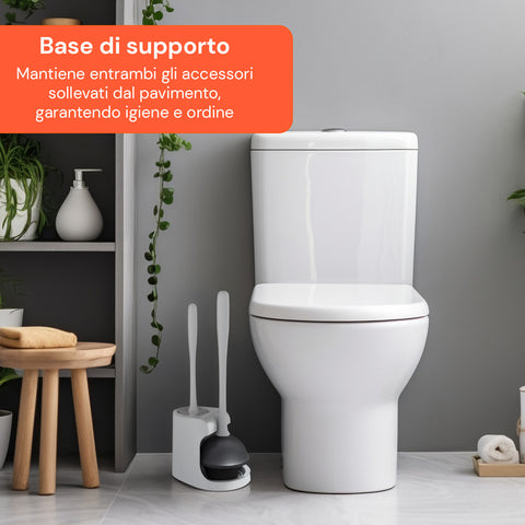 Set WC 3 in 1 con Scopino, Sturalavandino e Base Salvaspazio Igienica