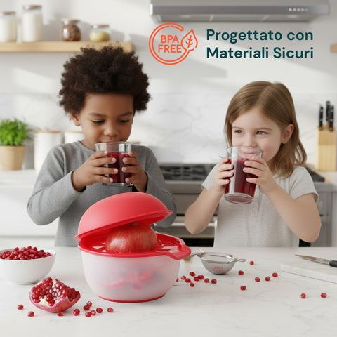 Sgranatore di Melograno con Coperchio, Griglia Antischizzo e Ciotola