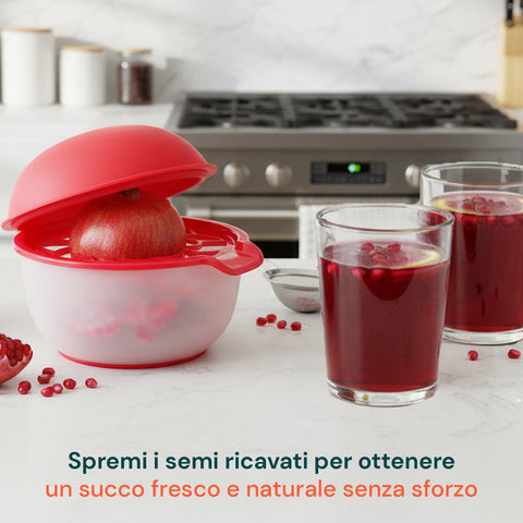 Sgranatore di Melograno con Coperchio, Griglia Antischizzo e Ciotola