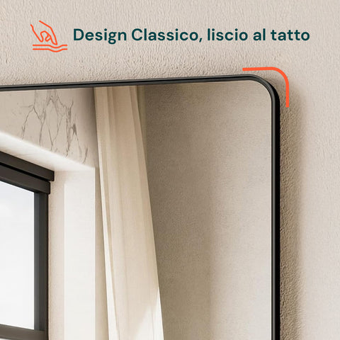 Specchio con Mensola in Legno 40x30 cm – Design Moderno da Parete