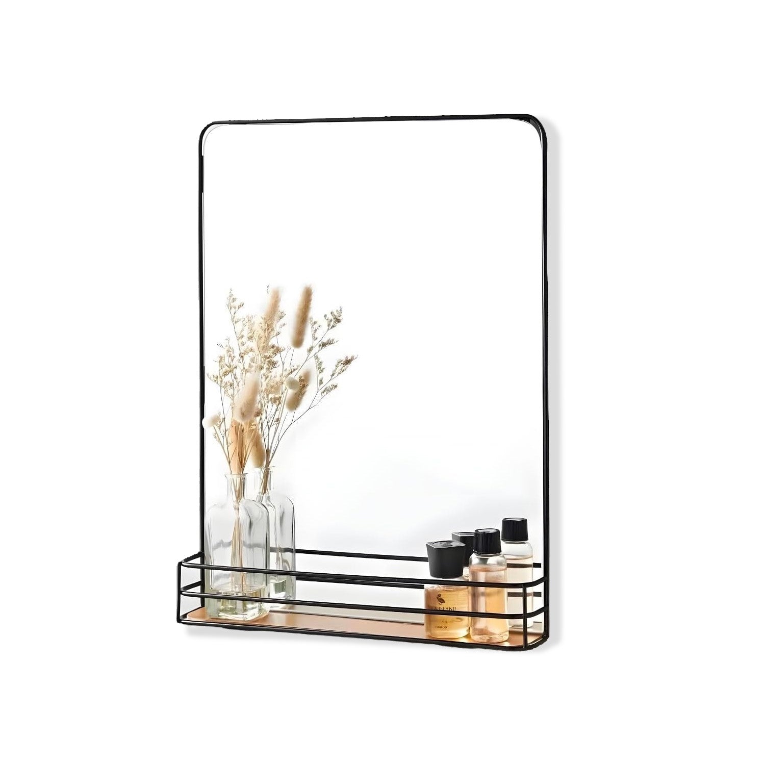 Specchio con Mensola in MDF 40x30 cm – Design Moderno da Parete