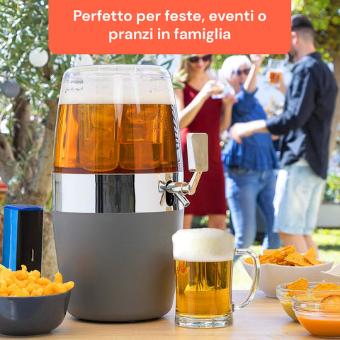 Spillatore di Birra da 4L in Acciaio – Dispenser Bevande con Design Salvaspazio