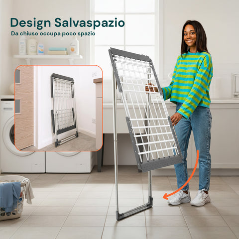 Stendino Elettrico Magic Dry XL – 18 Barre e Struttura in Alluminio