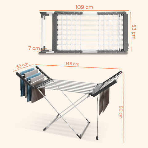 Stendino Elettrico Magic Dry XL – 18 Barre e Struttura in Alluminio