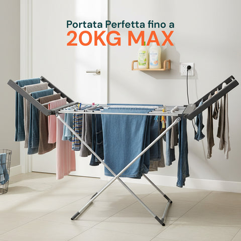 Stendino Elettrico Magic Dry XL – 18 Barre e Struttura in Alluminio