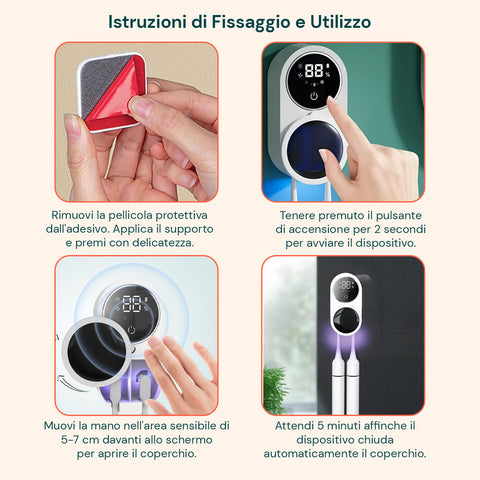 Sterilizzatore UV per Spazzolini da Denti – Disinfezione Automatica 24/7