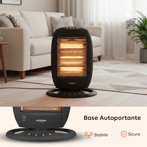 Tuck Stufa Alogena 1200W – 3 Elementi e Oscillazione Automatica