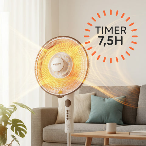 Stufa a Parabola Flux 1100W al Carbonio con Telecomando e Timer