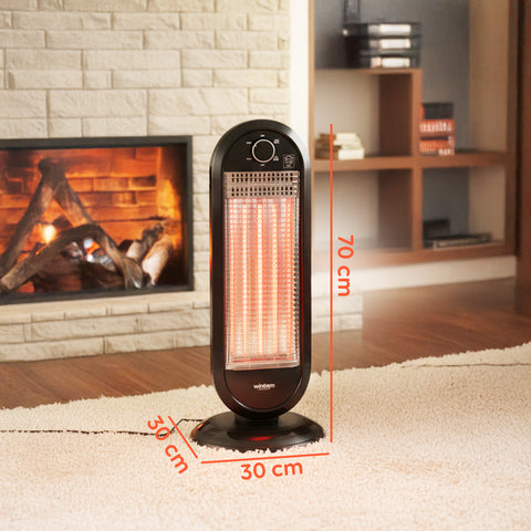 Stufa Elettrica Flare Oscillante con Tecnologia al Carbonio e Antiribaltamento