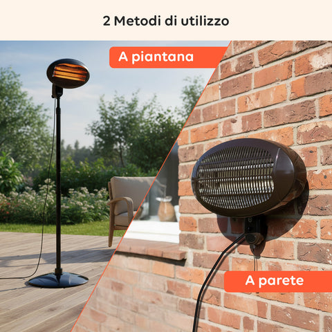 Stufa da Esterno Ignis 2000W Regolabile in Altezza e 3 Livelli di Riscaldamento