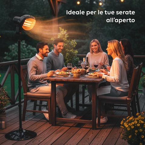 Stufa da Esterno Ignis 2000W Regolabile in Altezza e 3 Livelli di Riscaldamento