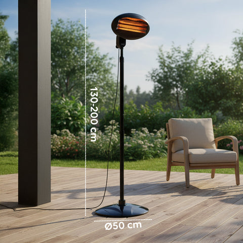 Stufa da Esterno Ignis 2000W Regolabile in Altezza e 3 Livelli di Riscaldamento