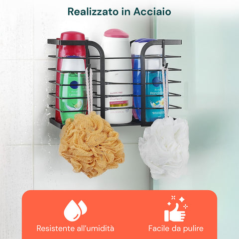 Supporto da Parete per Phon, Piastre e Prodotti Beauty, Senza Trapano