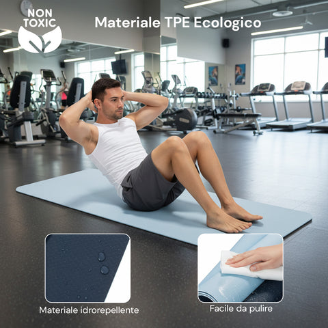 Tappetino Yoga e Pilates Antiscivolo – TPE Ecologico con Tracolla