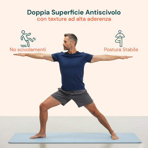 Tappetino Yoga e Pilates Antiscivolo – TPE Ecologico con Tracolla
