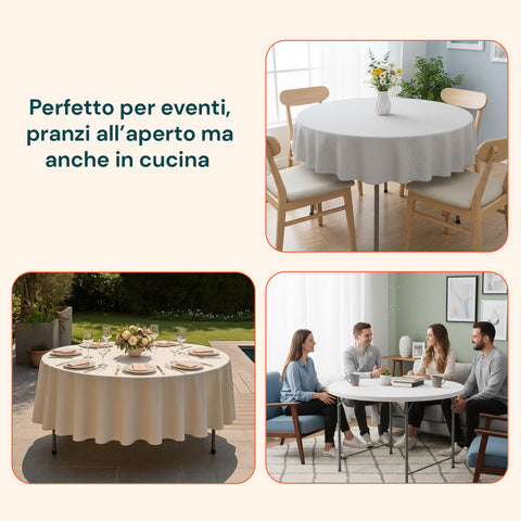 Tavolo Bianco Rotondo da Giardino o Cucina Ø80 e Ø120 cm Pieghevole E Resistente