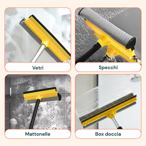 Tergivetro 24 cm con Manico Allungabile – Lavavetri in PP e Alluminio 79–120 cm