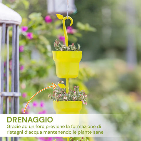 Tris Contenitori Portapiante Per Parete Verde