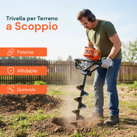 Mototrivella a Scoppio 2 Tempi 51.7cc con Motore 1.4KW e 3 punte incluse