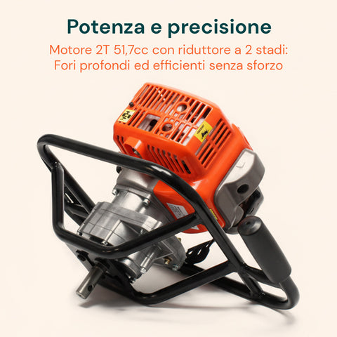 Mototrivella a Scoppio 2 Tempi 51.7cc con Motore 1.4KW e 3 punte incluse