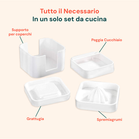 Set Da Cucina 4 In 1 Per Alimenti Bianco