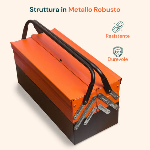 Cassetta Attrezzi Professionale con 85 Pezzi Inclusi per Uso Meccanico e Domestico