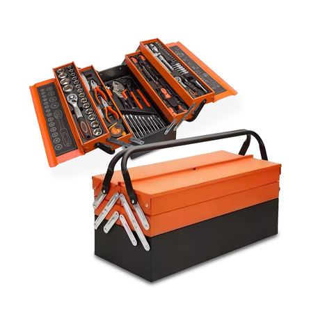Cassetta Attrezzi Professionale con 85 Pezzi Inclusi per Uso Meccanico e Domestico