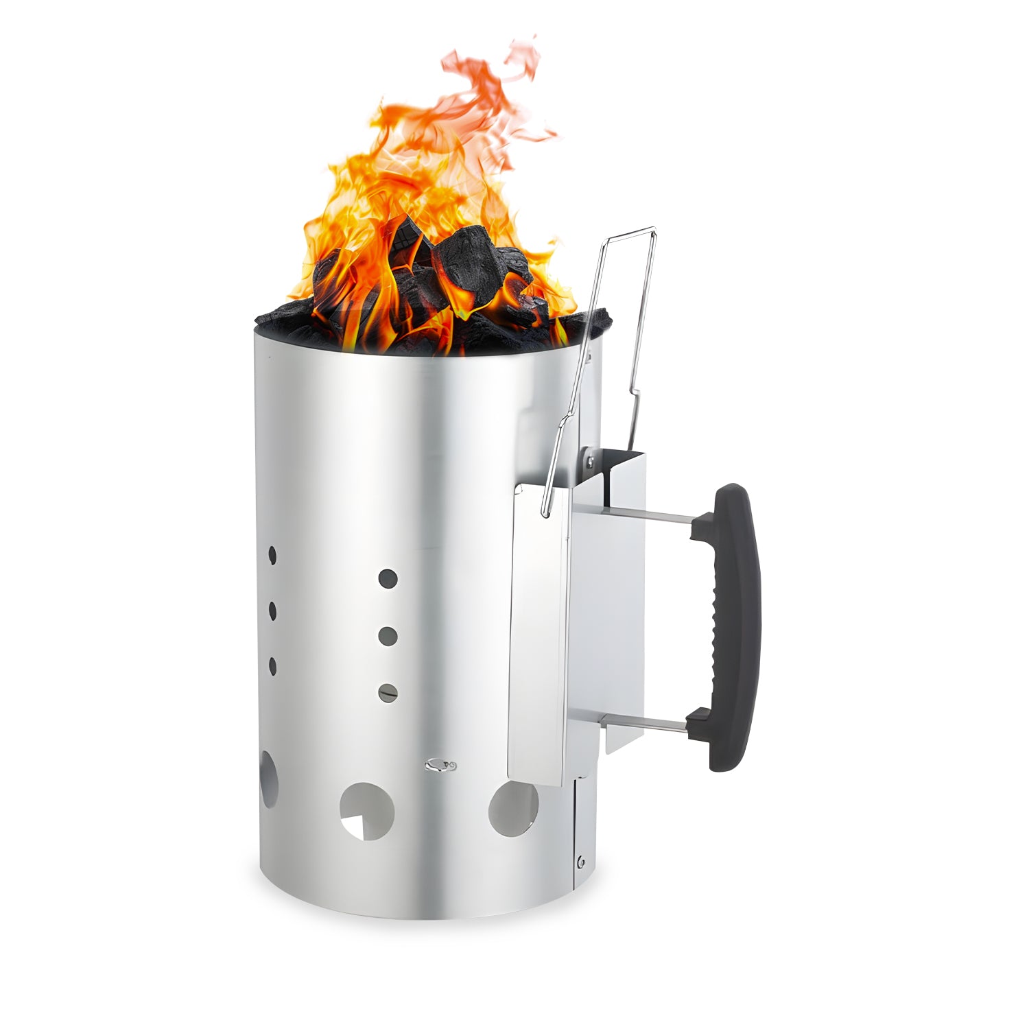 Onlyfire Ciminiera Accenditore In Acciaio Inox Per Barbecue – Doppia Impugnatura, Scudo Termico, Capacità 2,8 Kg