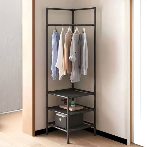 Appendiabiti Angolare con 3 Ripiani Design Moderno