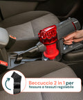 Aspirapolvere portatile per auto e divani con beccuccio 2 in 1 per fessure e tessuti, accessorio regolabile per pulizia dettagliata