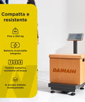 Bilancia compatta e resistente fino a 300kg con batteria ricaricabile integrata, struttura in acciaio trattato termicamente per uso industriale