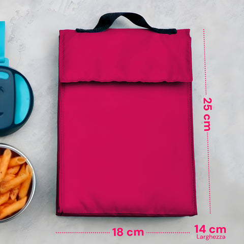 Borsa termica con dimensioni 25x18x14cm Trudeau rosa, misure tecniche ottimali per pranzi e spuntini