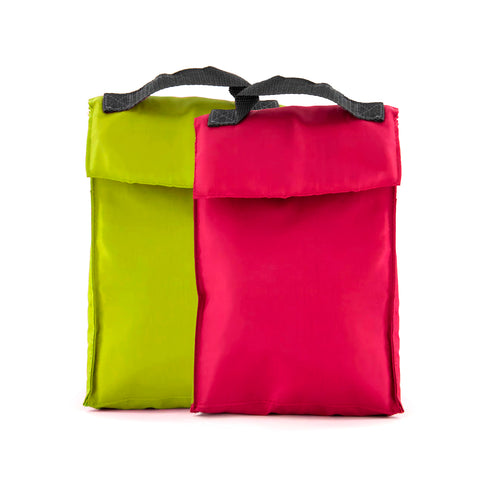 Borsa termica in tessuto Trudeau disponibile in verde e rosa con tracolla regolabile e removibile per trasporto facile