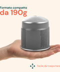 Formato compatto da 190g facile da trasportare in zaino e borse da viaggio, cartuccia gas leggera e maneggevole