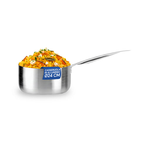Casseruola Alta in Alluminio 16/20/24 cm con Manico Inox – Forno e Gas