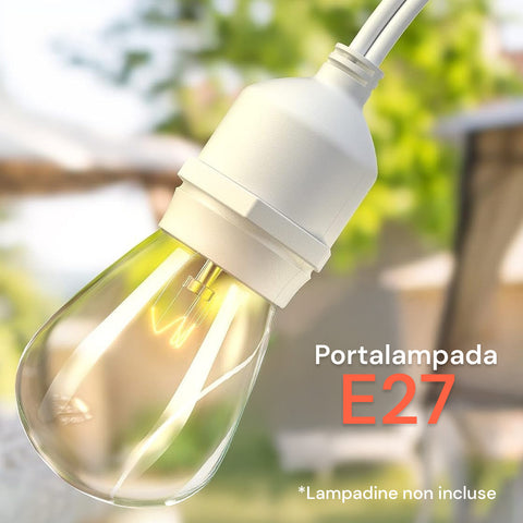 Catena Portalampade 5 Attachi E27 5mt Bianca