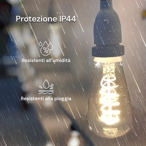 Catena Portalampade 5 Attachi E27 5mt Bianca