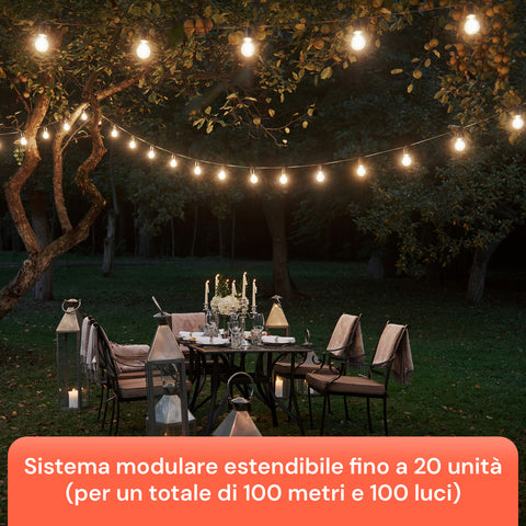 Catena Portalampade 5 Attachi E27 5mt Bianca