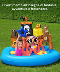 Piscina Gonfiabile a Forma di Nave Pirata con Giochi e Accessori per Bambini 140x130cm Ean-6942138934519