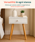 Comodino in bambù bianco versatile per camere, salotti o angoli lettura, ottimo senza occupare spazio con decorazioni moderne