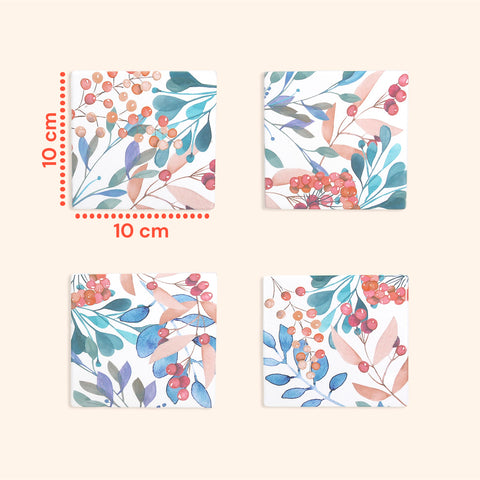 Set 4 Sottobicchieri Quadrati 10x10cm