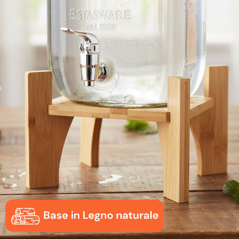 Dispenser Bevande in Vetro 8L con Rubinetto in Acciaio