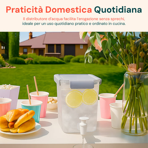 Contenitore per Bevande 3,5 Litri con Tappo Ermetico e Rubinetto Antigoccia