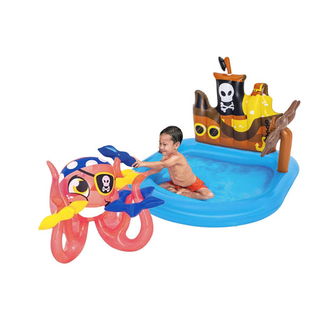 Piscina Gonfiabile a Forma di Nave Pirata con Giochi e Accessori per Bambini